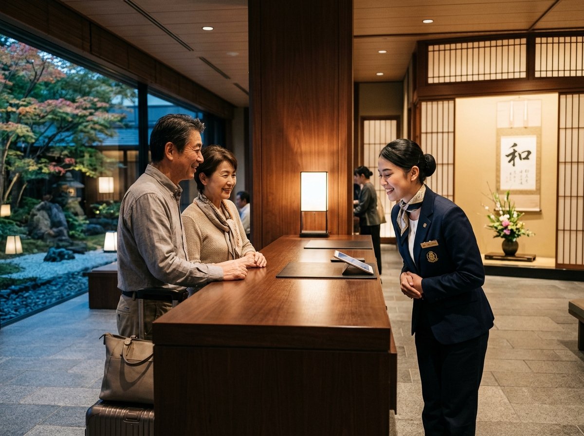 Staf perhotelan dan hospitality ryokan Jepang